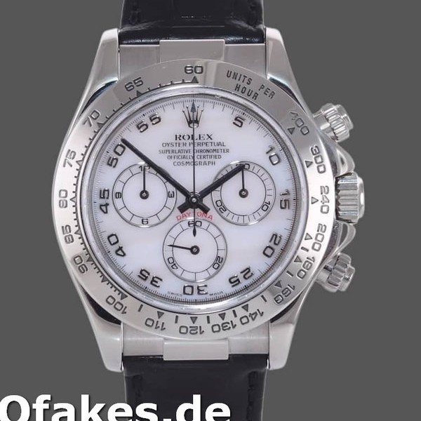 Super Clone Men's Rolex Daytona 40mm Men's-116519-Mother of Pearl-Arabic Dial White