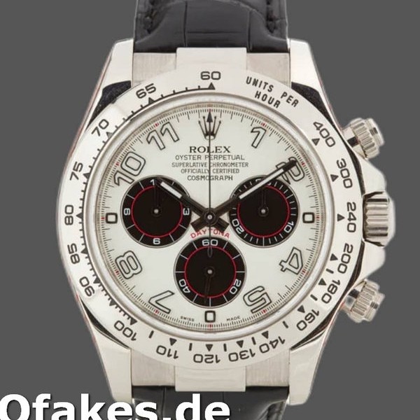 Super Clone Men's Rolex Daytona 40mm Men's-116519-Panda Dial-Black Leather Strap White