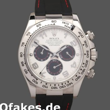 Super Clone Men's Rolex Daytona 40mm Men's-116519-Panda Dial-Black Rubber Strap White