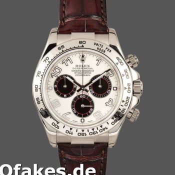 Super Clone Men's Rolex Daytona 40mm Men's-116519-Panda Dial-Chocolate Leather Strap White