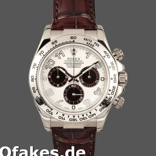 Super Clone Men's Rolex Daytona 40mm Men's-116519-Panda Dial-Chocolate Leather Strap White