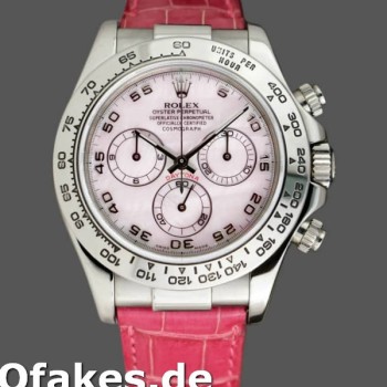 Super Clone Men's Rolex Daytona 40mm Men's-116519-Rose MOP-Arabic-Pink Strap Pink MOP<br />