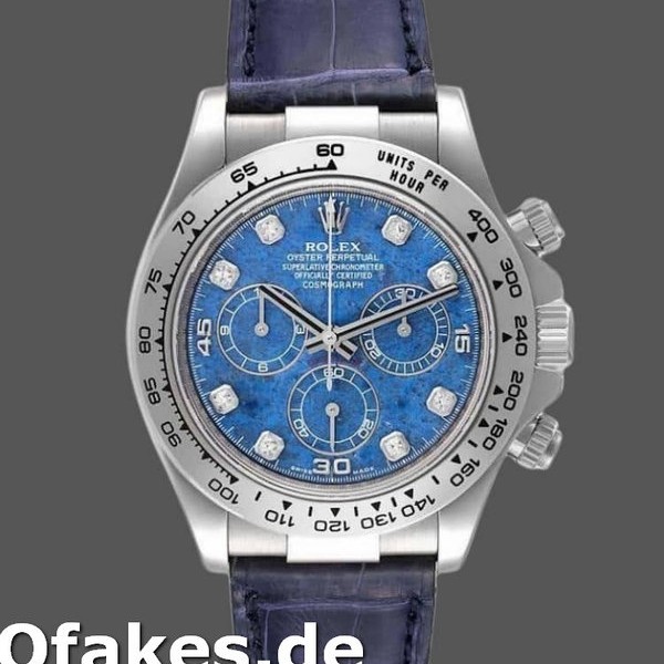 Super Clone Men's Rolex Daytona 40mm Men's-116519-Sodalite-Diamonds Dial Grey<br />