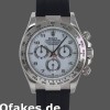 Super Clone Men's Rolex Daytona 40mm Men's-116519-White Arabic Dial-Black Rubber Strap White