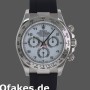 Super Clone Men's Rolex Daytona 40mm Men's-116519-White Arabic Dial-Black Rubber Strap White