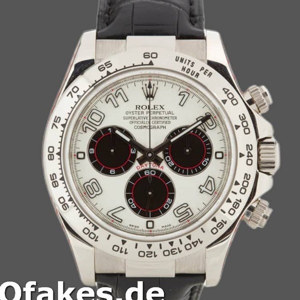 Super Clone Men's Rolex Daytona 40mm Men's-116519-White Dial-Black Eyes White