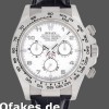 Super Clone Men's Rolex Daytona 40mm Men's-116519-White Dial-Black Leather Strap White