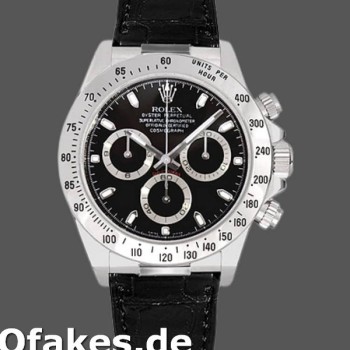Super Clone Men's Rolex Daytona 40mm Men's-116519-White Gold-Black Dial Black<br />