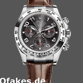 Super Clone Men's Rolex Daytona 40mm Men's-116519-White Gold-Grey Dial Grey<br />