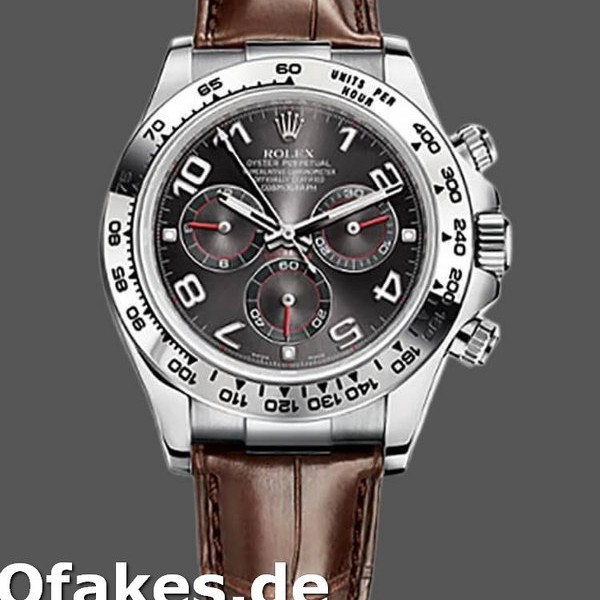 Super Clone Men's Rolex Daytona 40mm Men's-116519-White Gold-Grey Dial Grey<br />