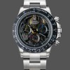 Super Clone Men's Rolex Daytona-116520 ADG, Skeleton Dial, Steel Bracelet & Case, Black Skeleton
