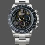 Super Clone Men's Rolex Daytona-116520 ADG, Skeleton Dial, Steel Bracelet & Case, Black Skeleton
