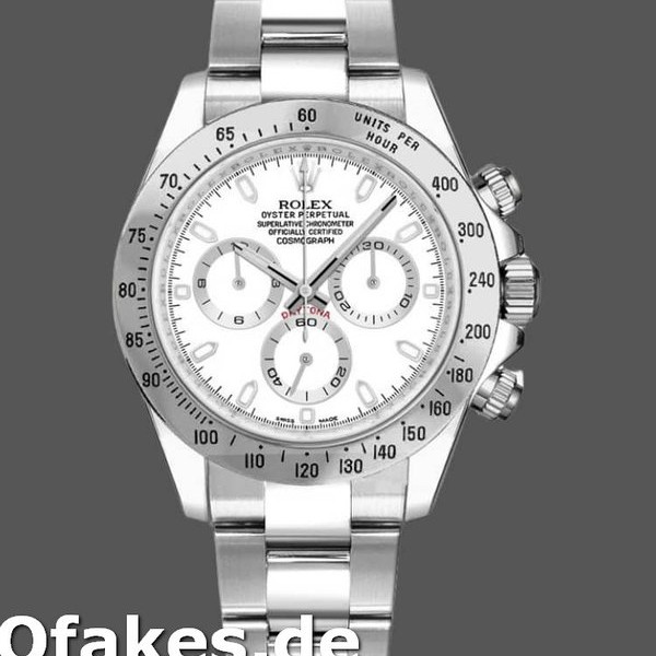 Super Clone Men's Rolex Daytona-116520, 40mm, Stainless Steel Case, White Dial, Men’s White