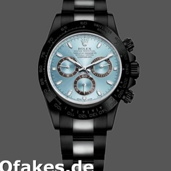 Super Clone Men's Rolex Daytona 40mm Men's-116523-Black PVD/DLC Coated-Stainless Steel Ice Blue