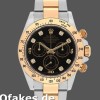 Super Clone Men's Rolex Daytona 40mm Men's-116523-Stainless Steel-Black Diamond Dial Black