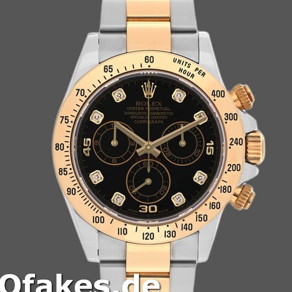 Super Clone Men's Rolex Daytona 40mm Men's-116523-Stainless Steel-Black Diamond Dial Black
