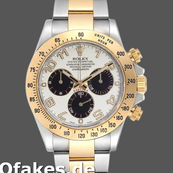 Super Clone Men's Rolex Daytona 40mm Men's-116523-White Arabic-Panda Dial White