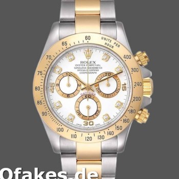 Super Clone Men's Rolex Daytona 40mm Men's-116523-White-Diamond Dial White