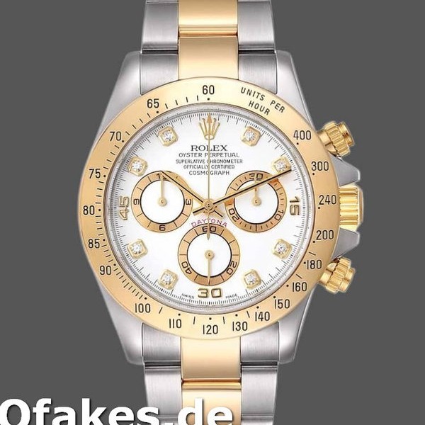 Super Clone Men's Rolex Daytona 40mm Men's-116523-White-Diamond Dial White