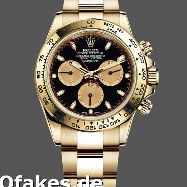 Super Clone Men's Rolex Daytona 40mm Men's-116528-Yellow Gold-Black Paul Newman Dial Black