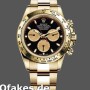 Super Clone Men's Rolex Daytona 40mm Men's-116528-Yellow Gold-Black Paul Newman Dial Black