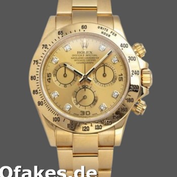Super Clone Men's Rolex Daytona 40mm Men's-116528-Yellow Gold-Champagne Diamond Dial Champagne