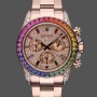 Super Clone Men's Rolex Daytona-116595RBOW, Rainbow, Rose Gold, Pave Diamond Dial, Sapphire Bezel, Diamond Dial