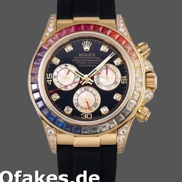 Super Clone Men's Rolex Daytona-116598RBOW, 40mm, Black