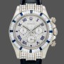 Super Clone Men's Rolex Daytona 40mm Men's-116599-Pave Diamond Dial-Blue Leather Strap Blue