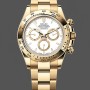 Super Clone Men's Rolex Daytona-126508 0001, 18K Yellow Gold, White Dial, White