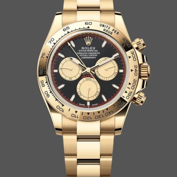 Super Clone Men's Rolex Daytona-126508 0002, Two-Tone, Black Dial, Black