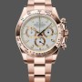 Super Clone Men's Rolex Daytona 126508 18K Rose Gold White Dial Men's Chronograph White Dial