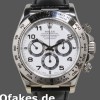 Super Clone Men's Rolex Daytona 40mm Men's-16519-White Dial-Black Leather Strap White