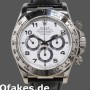 Super Clone Men's Rolex Daytona 40mm Men's-16519-White Dial-Black Leather Strap White