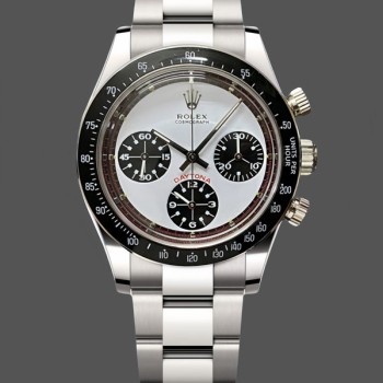 Super Clone Men's Rolex Daytona-6241, White Exotic Paul Newman Dial, Men’s White