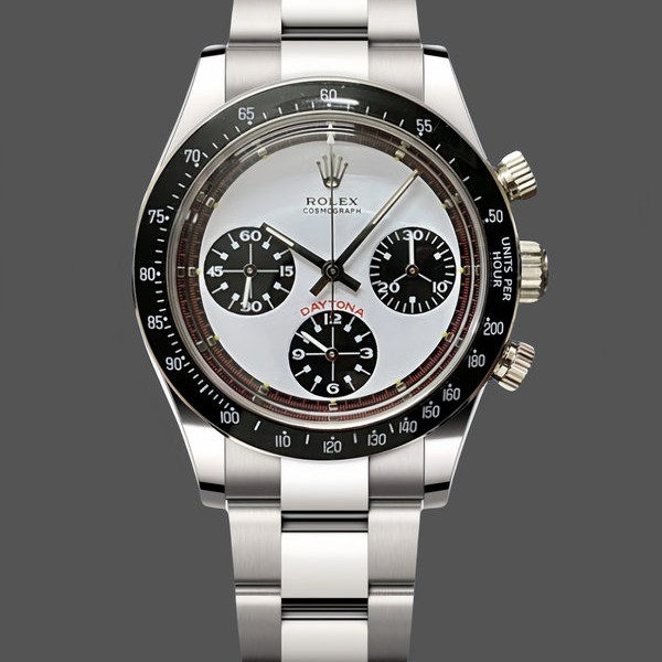 Super Clone Men's Rolex Daytona-6241, White Exotic Paul Newman Dial, Men’s White