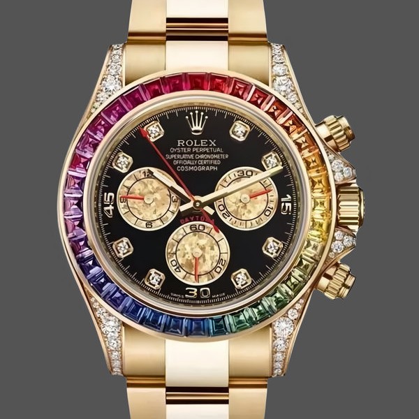 Super Clone Unisex's Rolex Day Date 36-128345RBR 0042, Diamond‑Paved Dial, President Diamond