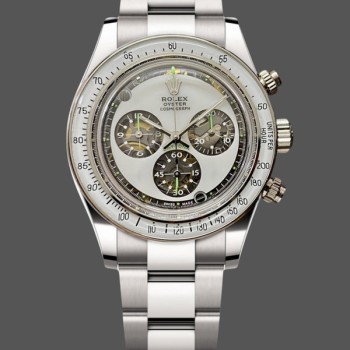 Super Clone Men's Rolex Daytona Cosmograph Artisans De Geneve White Dial Edition White