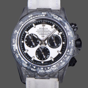 Super Clone Men's Rolex Daytona DIW Factory Movement Designer Carbon Fiber 40MM White