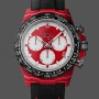 Super Clone Men's Rolex Daytona-DIW x Kakha Kaladze, Customised Oyster, Red Quartz, Carbon Fiber, 40mm, Red and White