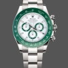 Super Clone Men's Rolex Daytona 116500LV Green Ceramic Bezel with White Dial White Dial