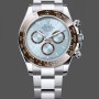 Super Clone Men's Rolex Platinum Cosmograph Daytona-126506 0001, Ice Blue, Index Dial, Oyster Bracelet, Ice Blue