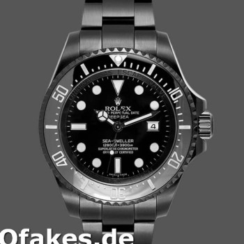 Super Clone Men's Rolex Sea-Dweller Deepsea 44mm Men's-116660-PVD/DLC Coated Stainless Steel-Black Dial Black