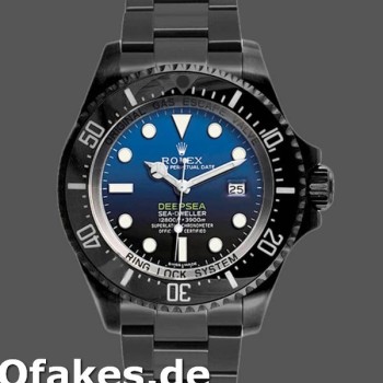 Super Clone Men's Rolex Sea-Dweller Deepsea 44mm Men's-116660-PVD/DLC Coated Stainless Steel-D-Blue Dial Blue