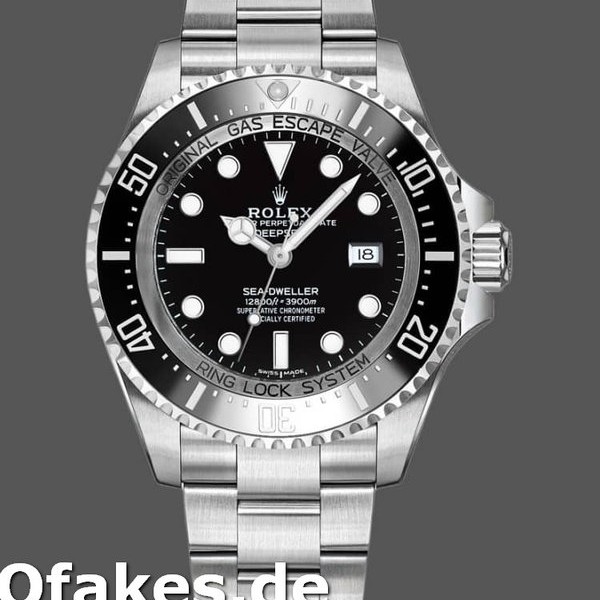 Super Clone Men's Rolex Sea-Dweller Deepsea 44mm Men's-116660-Stainless Steel-Black Dial Black
