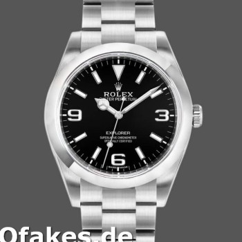 Super Clone Men's Rolex Explorer 39mm Men's-214270-Stainless Steel-Black Dial Black
