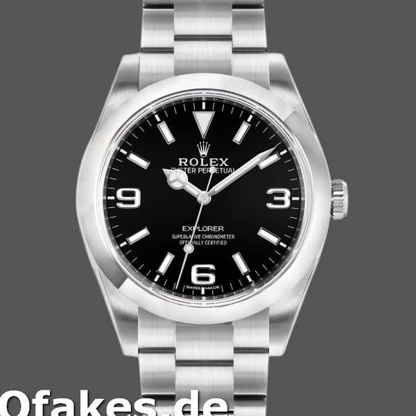 Super Clone Men's Rolex Explorer 39mm Men's-214270-Stainless Steel-Black Dial Black