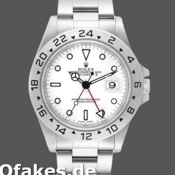 Super Clone Men's Rolex Explorer II 40mm Men's-16570-Stainless Steel-White Dial White