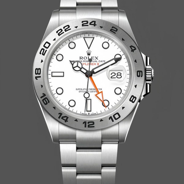 Super Clone Men's Rolex Explorer II 42mm Men's-m226570 0001-Stainless Steel-White Dial White