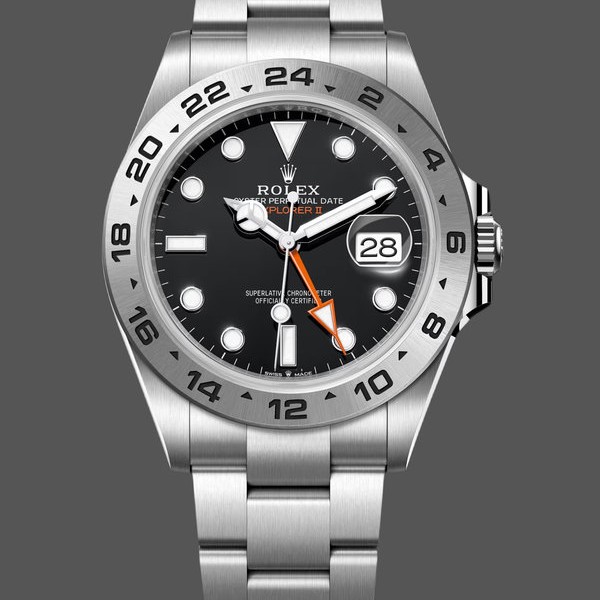 Super Clone Men's Rolex Explorer II 42mm Men's-m226570 0002-Stainless Steel-Black Dial Black